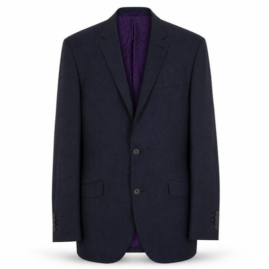 Front view of Charlie Allen men’s blue wool jacket suit jacket, size M, regular