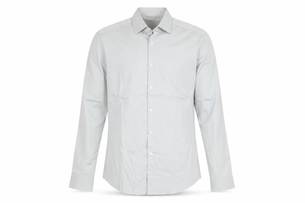 ASOS Mens Grey Cotton Button-Up Size M Collared Button