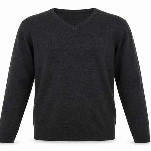 Marks and Spencer Mens Grey V-Neck Acrylic Pullover Jumper Size L Long Sleeve