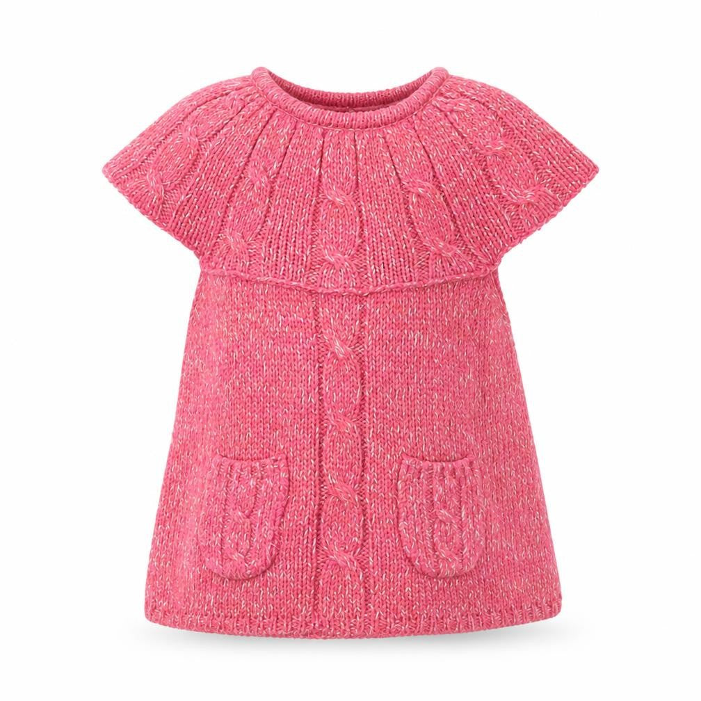 KidKanai Girls Pink Geometric Acrylic Jumper Dress Size 24 Months Round Neck Button