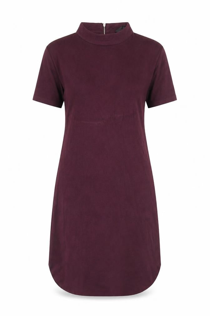 AX Paris Womens Purple Polyester A-Line Size 12 Round Neck Zip