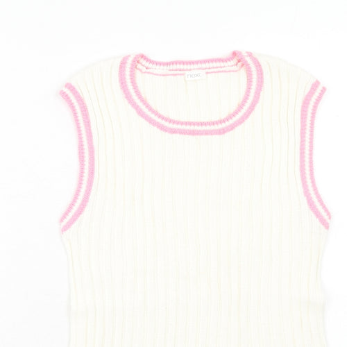 NEXT Girls Ivory Round Neck Cotton Pullover Jumper Size 14 Years Pullover