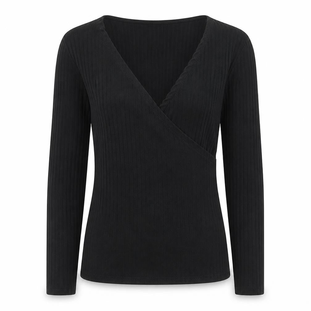 Bershka Womens Black Cotton Basic T-Shirt Size M V-Neck