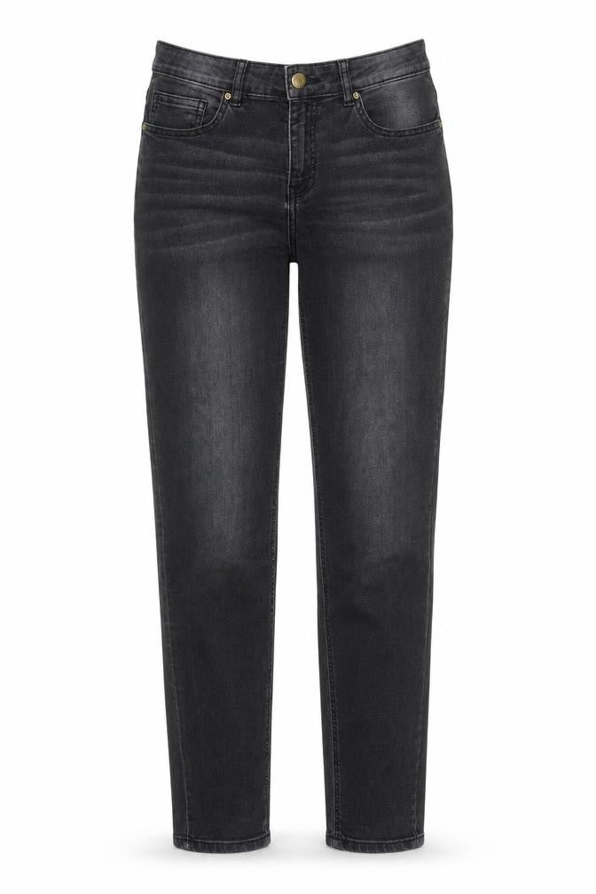 H&M Womens Black Cotton Straight Jeans Size 8 Regular Zip