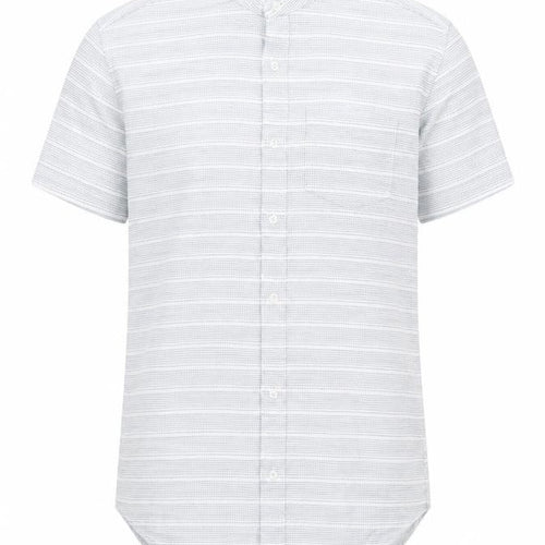 Next Mens Blue Geometric Cotton Button-Up Size S Round Neck Button