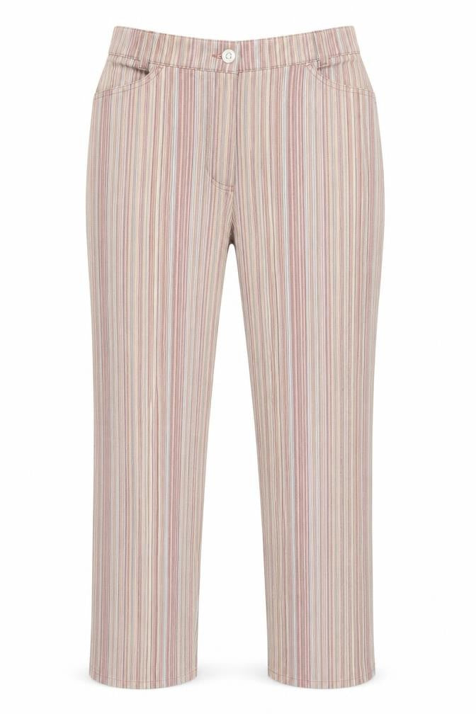 C&A Womens Multicoloured Striped Cotton Straight Jeans Size 40 in Regular Zip
