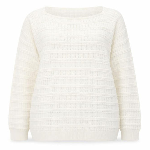 Mia Moda Womens Ivory Round Neck Acrylic Pullover Jumper Size XL