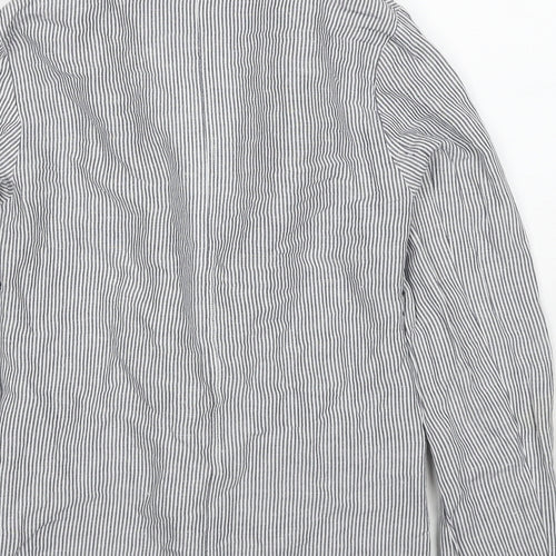New Look Womens Green Striped Polyester Jacket Blazer Size 10 Pullover
