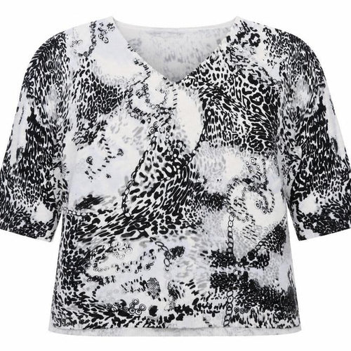 Rogers Womens Multicoloured V-Neck Animal Print Viscose Pullover Jumper Size 28 - Leopard Print