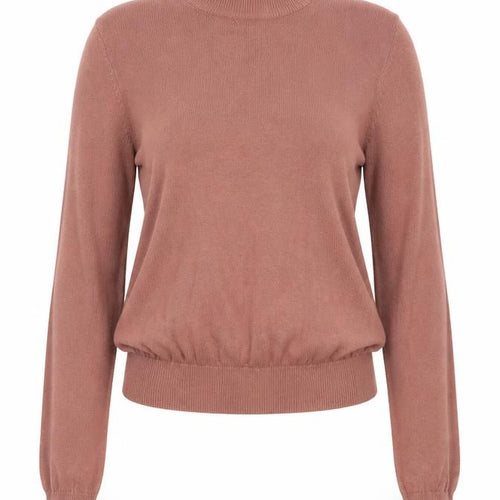 FOREVER 21 Womens Brown Mock Neck Cotton Pullover Jumper Size S