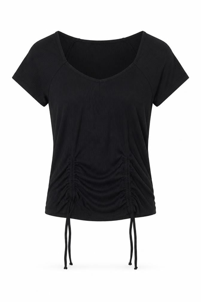 Moral Fiber Womens Black Scoop Neck Viscose Pullover Jumper Size L