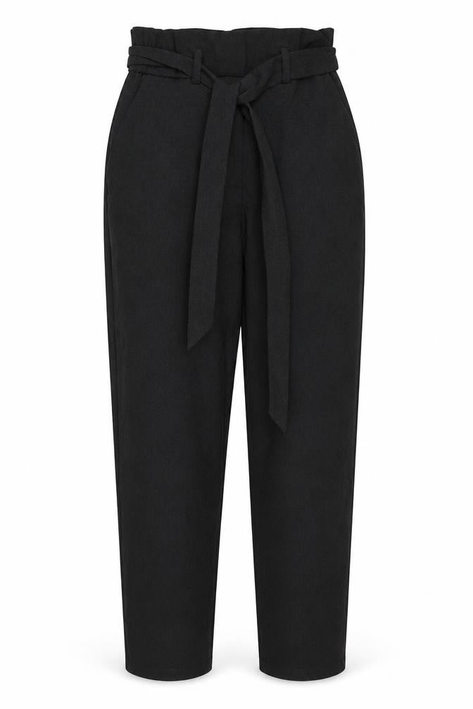 Front view of H&M women’s grey polyester trousers, size UK 8, regular zip