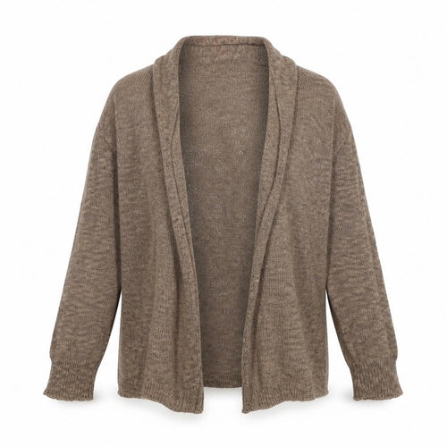 RJR.John Rocha Womens Brown V-Neck Polyester Cardigan Jumper Size 14