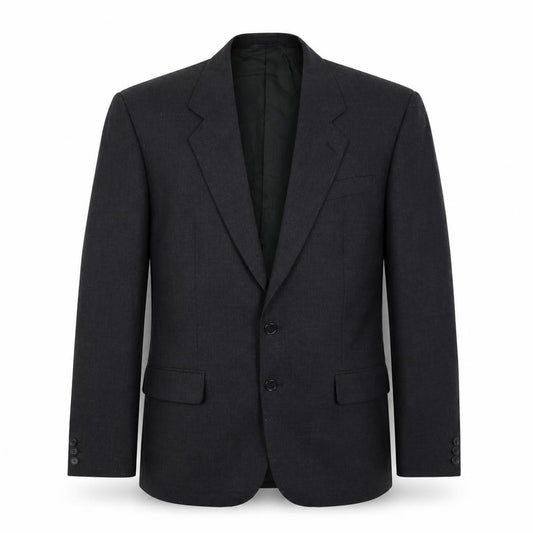 Front view of James Barry men’s grey polyester jacket suit jacket, size 44, regular