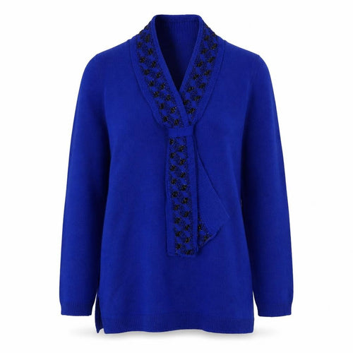 Insight Womens Blue V-Neck Acrylic Pullover Jumper Size S - Size S/M