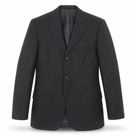 Front view of Marks & Spencer men’s grey polyester jacket suit jacket, size 36, regular