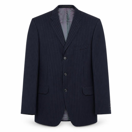 Marks and Spencer Mens Blue Striped Wool Jacket Suit Jacket Size 40 Regular