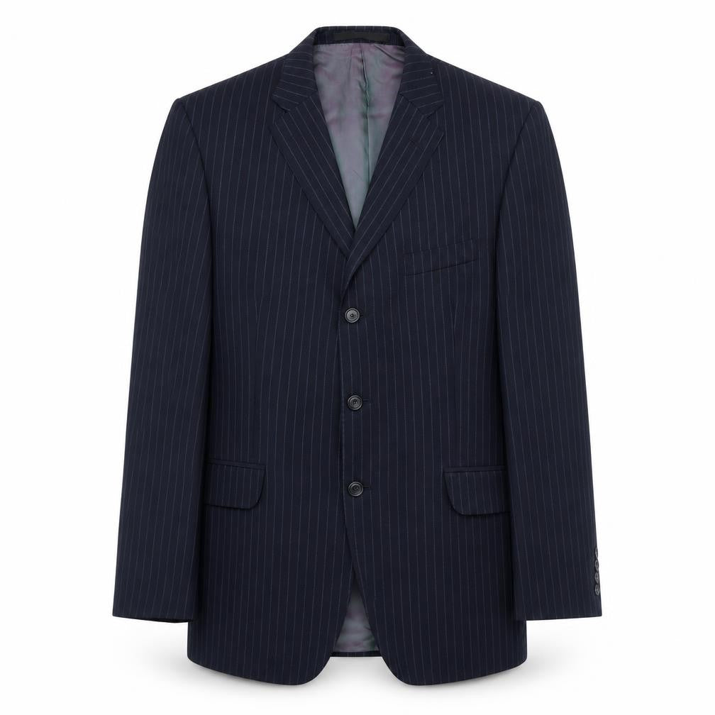 Marks and Spencer Mens Blue Striped Wool Jacket Suit Jacket Size 40 Regular