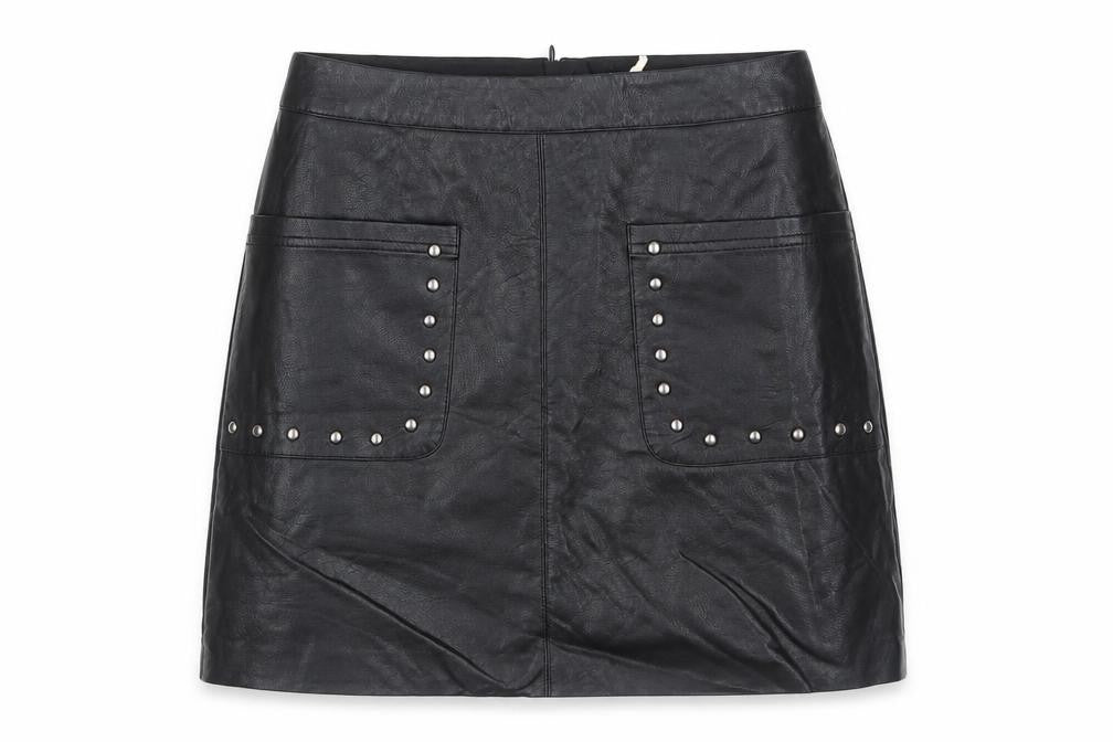 Marks and Spencer Womens Black Polyurethane A-Line Skirt Size 10 Zip