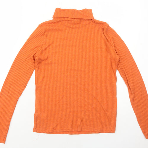 NEXT Womens Orange Roll Neck Viscose Pullover Jumper Size 10 Pullover