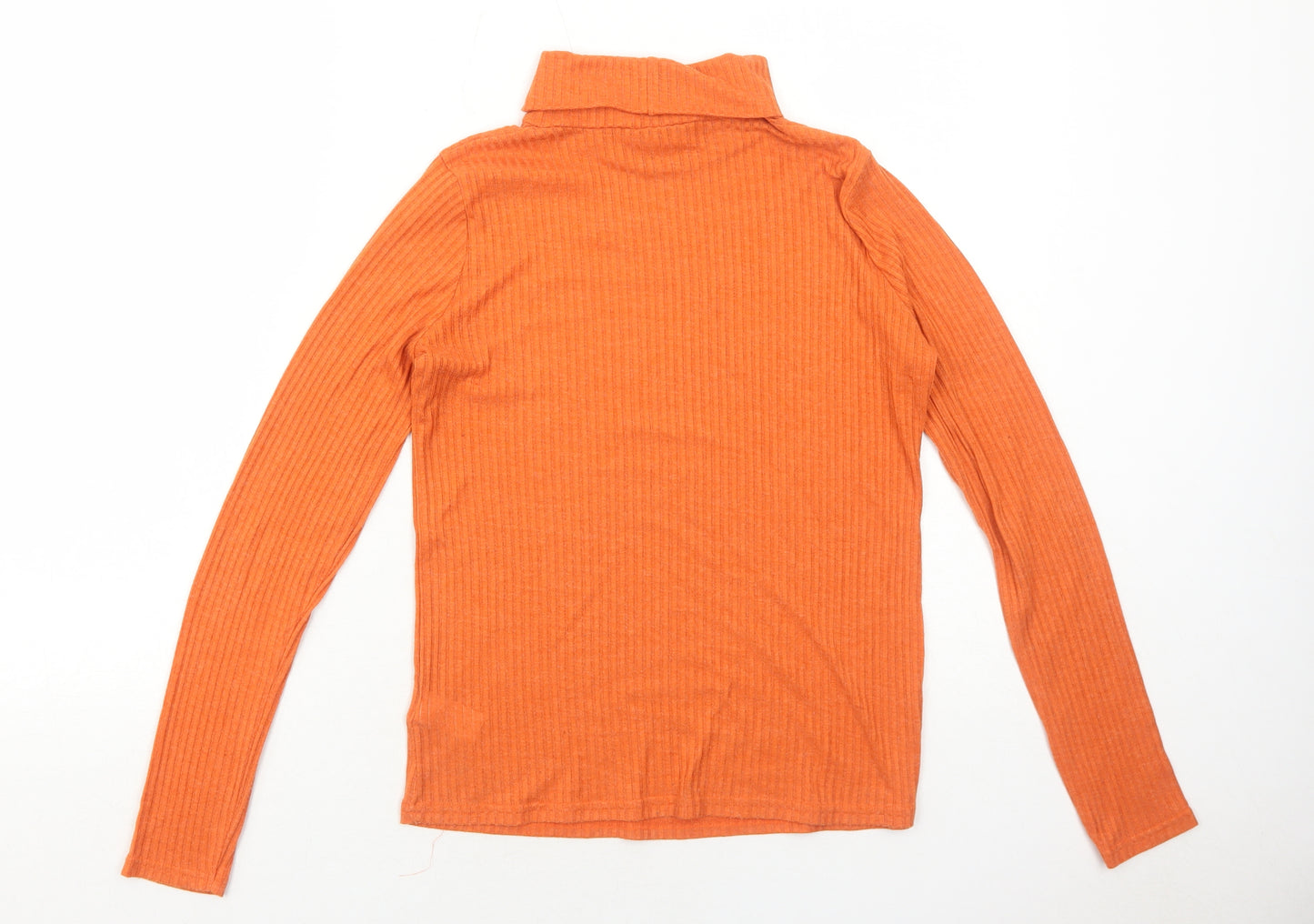 NEXT Womens Orange Roll Neck Viscose Pullover Jumper Size 10 Pullover