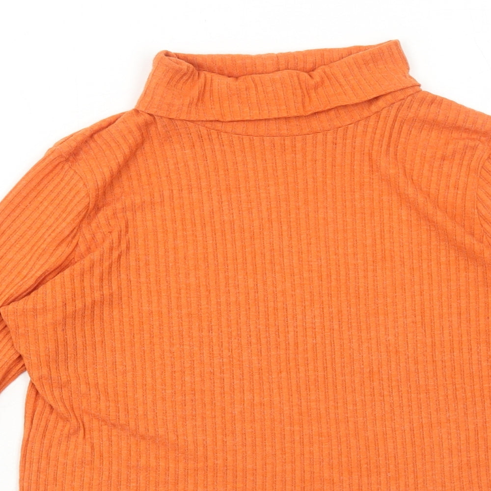 NEXT Womens Orange Roll Neck Viscose Pullover Jumper Size 10 Pullover