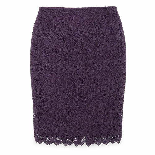 La Redoute Womens Purple Polyester Straight & Pencil Skirt Size 6 Zip