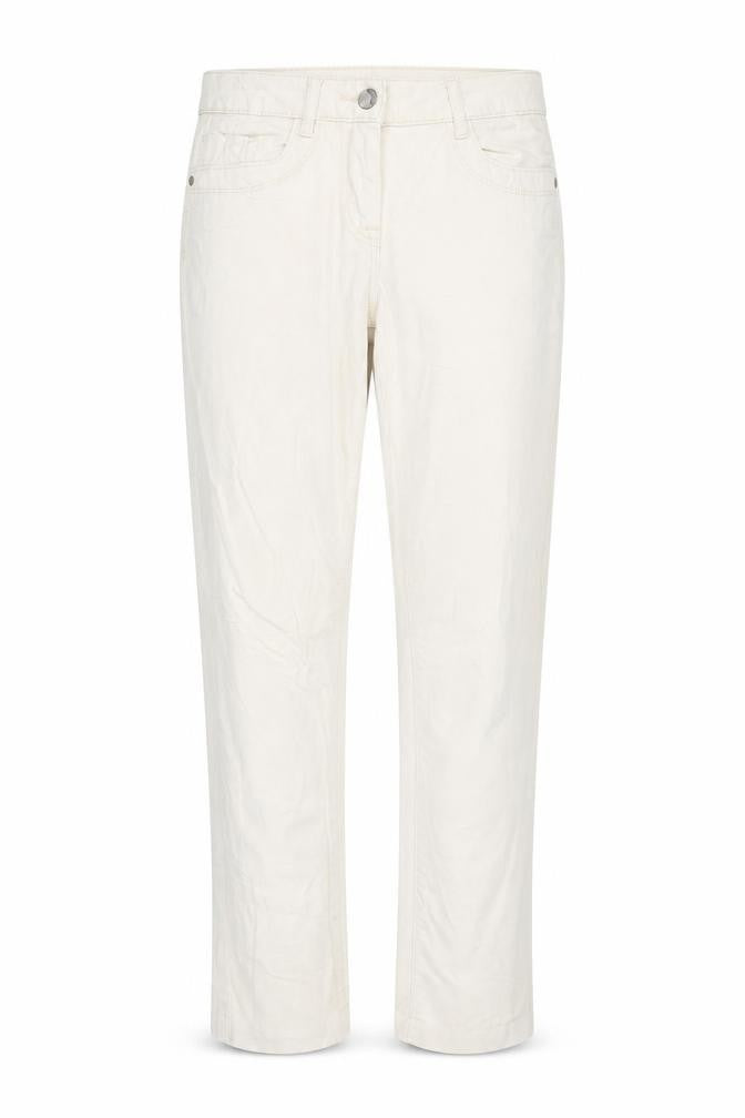 Front view of Blue Motion women’s beige cotton trousers, size UK 8, regular zip