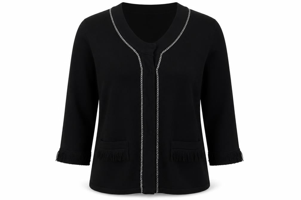 Cyrus Womens Black Scoop Neck Cotton Pullover Jumper Size M