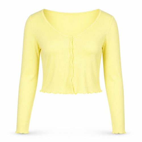 Divided by H&M Womens Yellow Scoop Neck Polyester Cardigan Jumper Size S