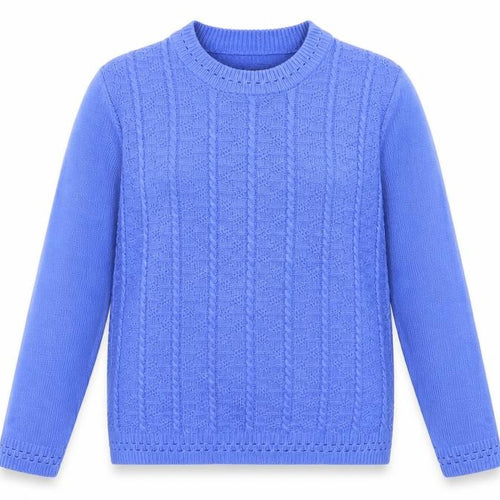 Bonmarché Womens Blue Round Neck Acrylic Pullover Jumper Size M