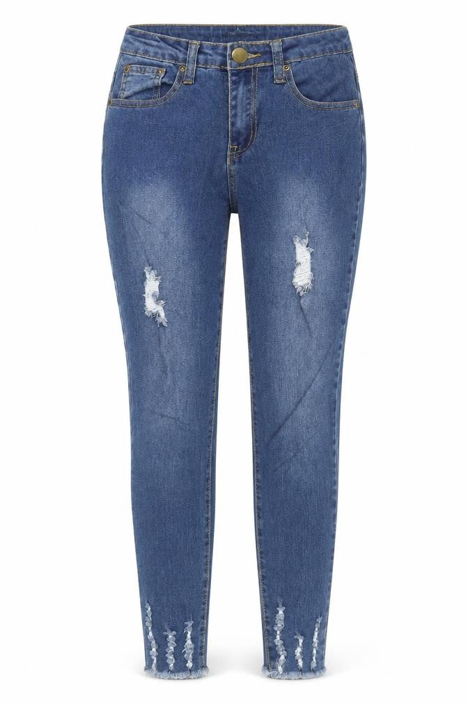 PRETTYLITTLETHING Womens Blue Cotton Skinny Jeans Size 8 Regular Zip