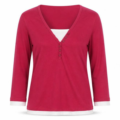 Key West Womens Pink V-Neck Polyester Pullover Jumper Size M