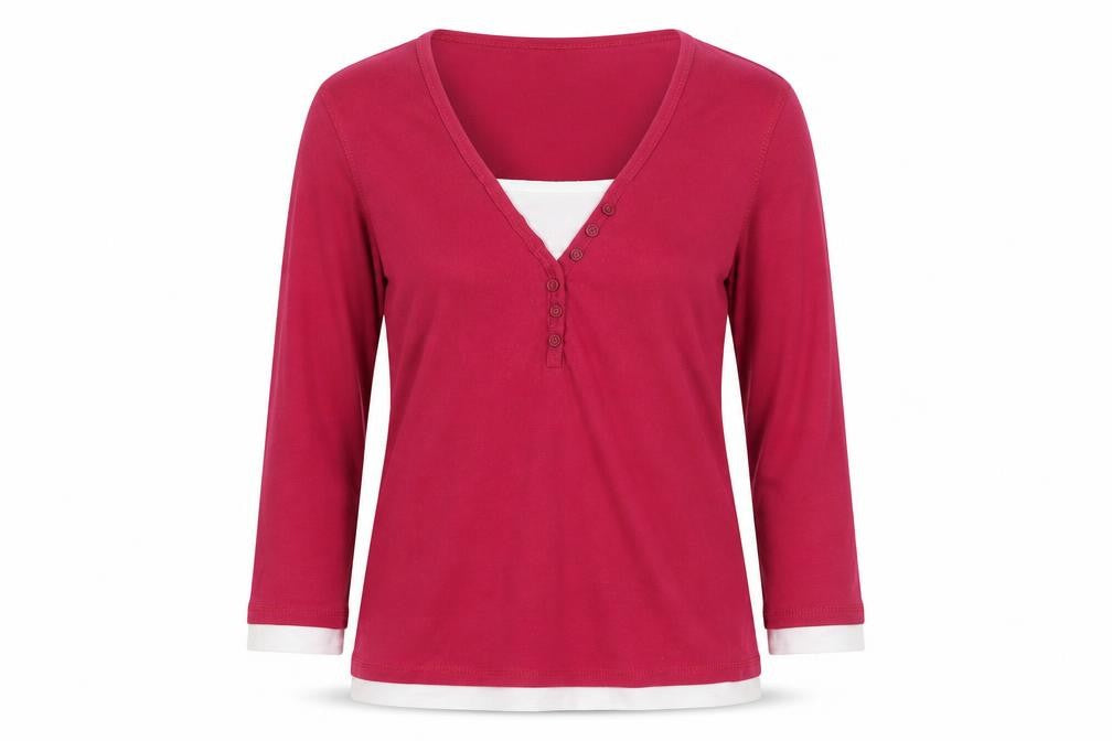 Key West Womens Pink V-Neck Polyester Pullover Jumper Size M