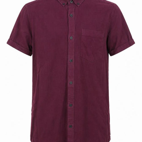 River Island Mens Purple Cotton Button-Up Size S Collared Button