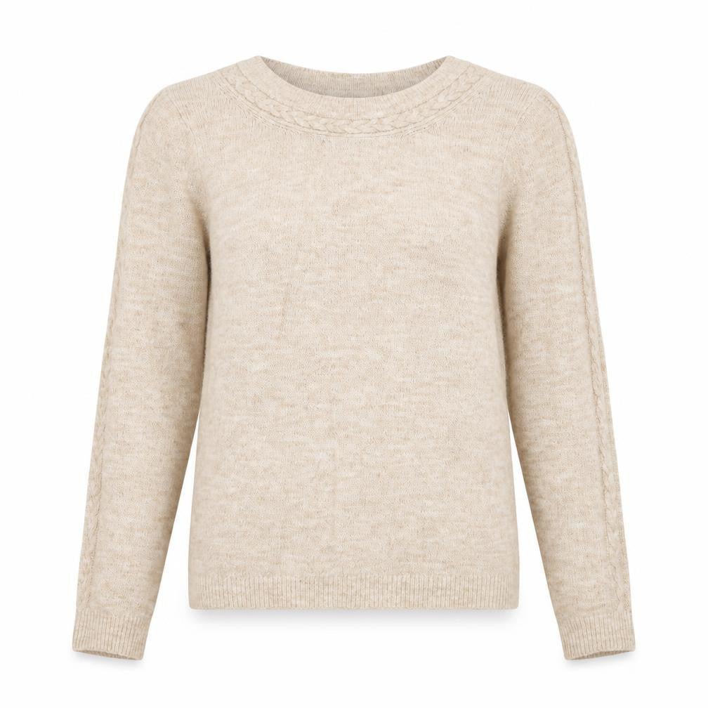 Dorothy Perkins Womens Beige Round Neck Acrylic Pullover Jumper Size 8