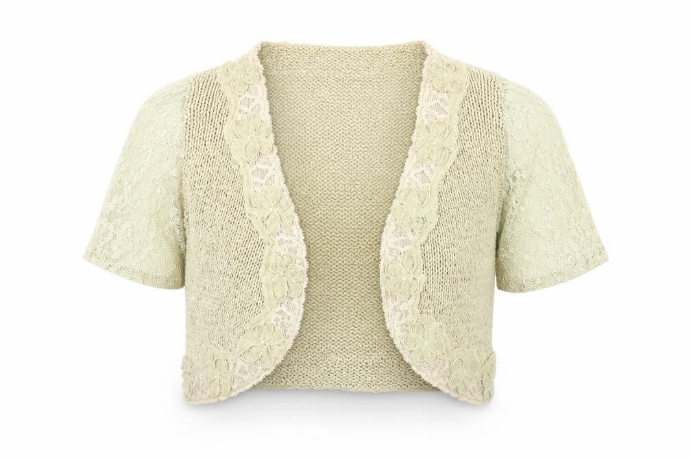 Marks and Spencer Womens Brown V-Neck Acrylic Cardigan Jumper Size S - Lace Details