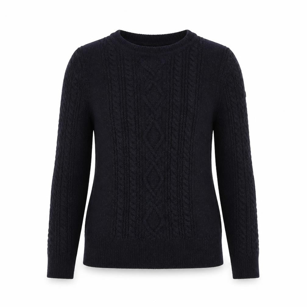 Mango Womens Blue Round Neck Viscose Pullover Jumper Size S