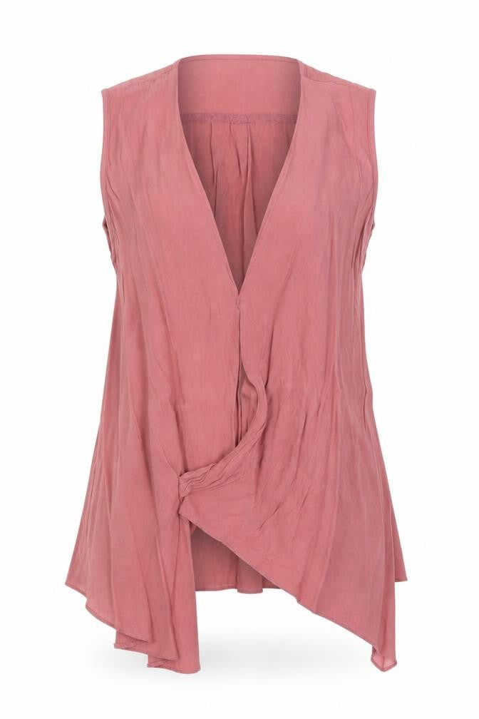 Topshop Womens Pink Viscose Kimono Blouse Size 10 V-Neck