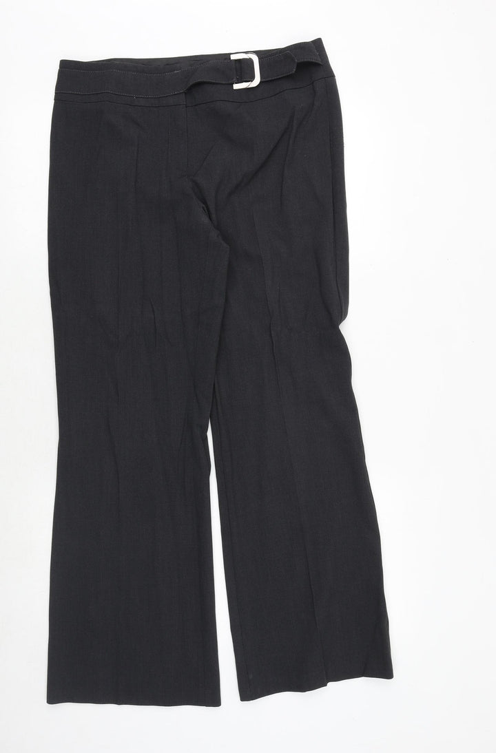 Marks and Spencer Womens Grey Polyester Dress Pants Trousers Size 14 Regular Zip