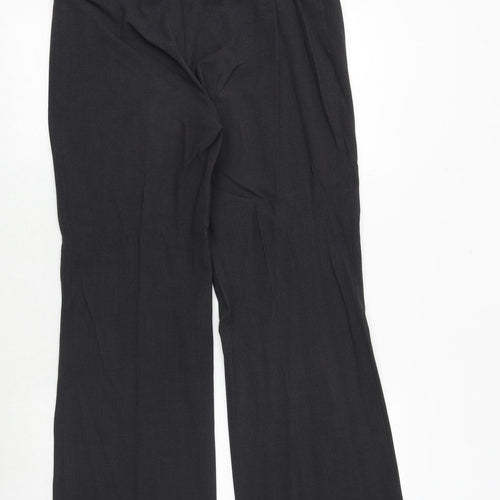 Marks and Spencer Womens Grey Polyester Dress Pants Trousers Size 14 Regular Zip