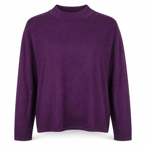 Bonmarché Womens Purple Round Neck Acrylic Pullover Jumper Size XL