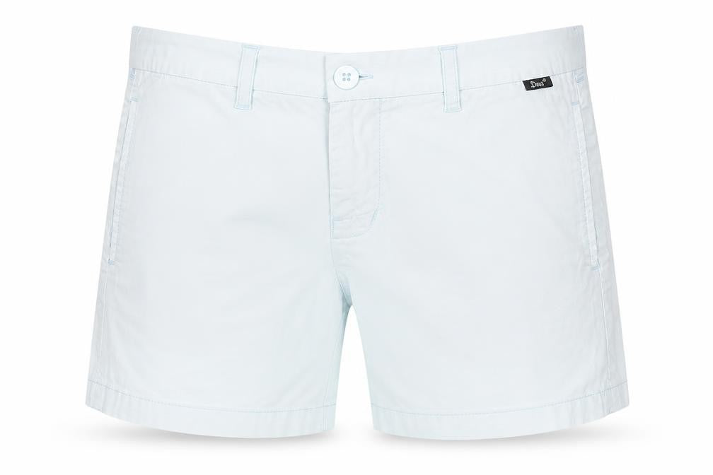 Deus Womens Blue Cotton Chino Shorts Size 12 Regular Zip