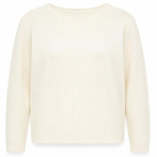 EWM Womens Beige Round Neck Acrylic Pullover Jumper Size L - Size 18-20