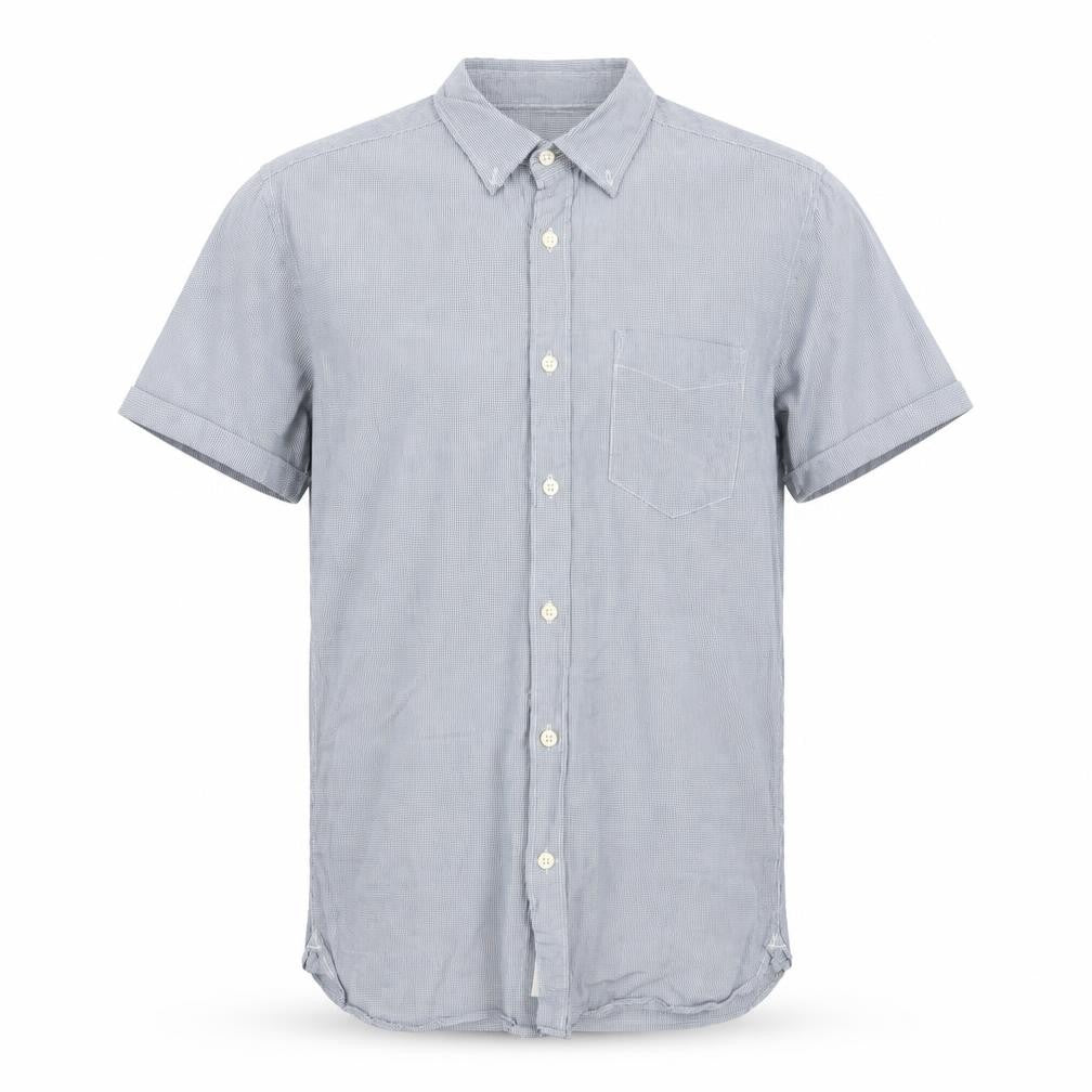 H&M Mens Blue Check Cotton Button-Up Size S Collared Button