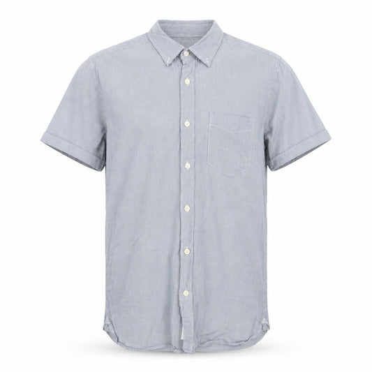 H&M Mens Blue Check Cotton Button-Up Size S Collared Button