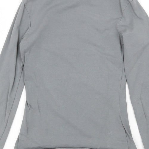 PRETTYLITTLETHING Womens Grey Cotton Basic T-Shirt Size 6 Crew Neck