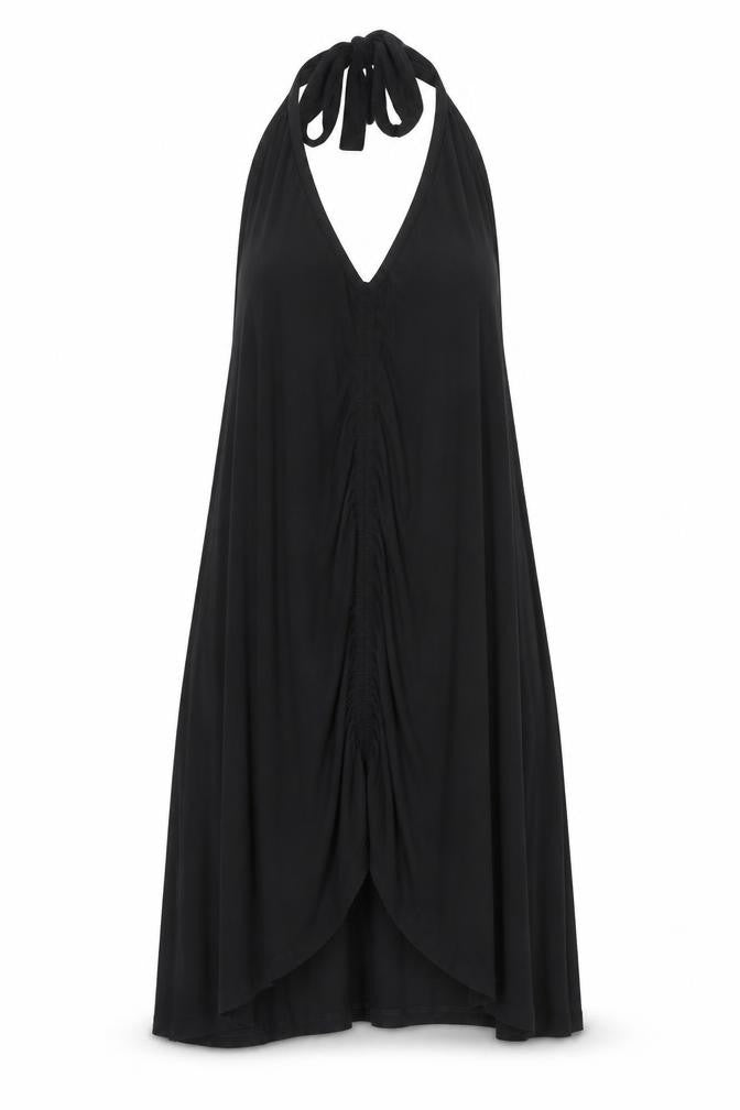 Debenhams Womens Black Viscose Trapeze & Swing Size 8 Halter Tie