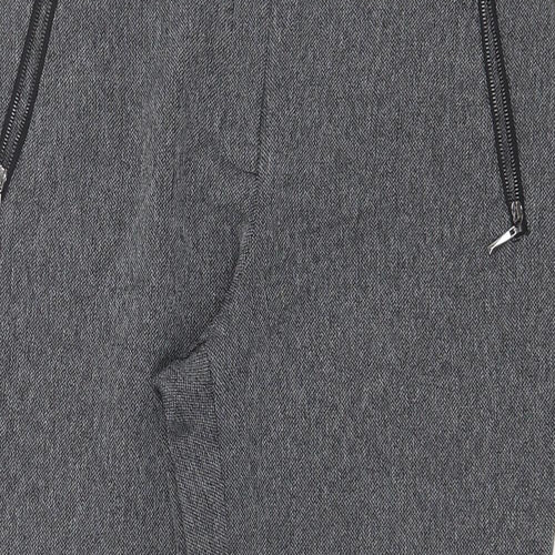 Dorothy Perkins Womens Grey Polyester Carrot Trousers Size 12 Regular Zip - Zipped Pockets