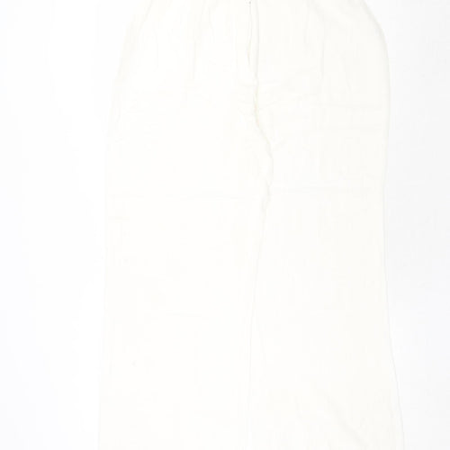 Joanna Hope Womens Ivory Viscose Trousers Size 14 Regular Zip